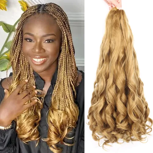 Miniatura 62 de Cabello rizado francés para trenzar de 12 pulgadas, 8 paquetes de cabello rizado preestirado para trenzas de caja, rizos franceses, trenzas