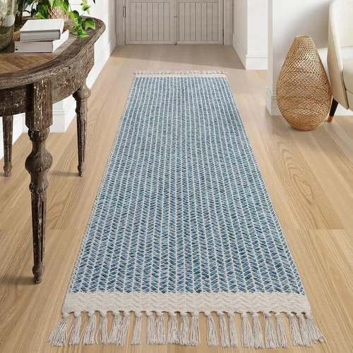 Miniatura 8 de Lahome Alfombra Corredor de Cocina Boho, 2'6''x8' Corredores para Pasillos Alfombra de Baño Ligera Tapete Tejido de Algodón con Borlas, Alfombras