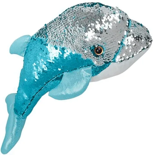 ArtCreativity Peluche de delfín con lentejuelas, 1 unidad, delfín de peluche suave con lentejuelas que cambian de color, lindas decoraciones de