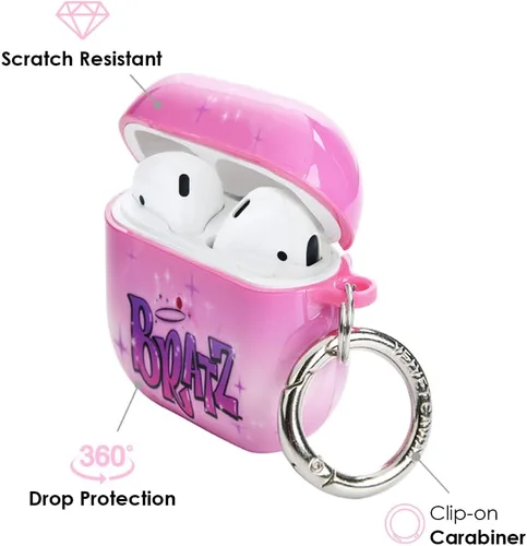 Miniatura 3 de Velvet Caviar Funda compatible con AirPods de 2ª y 1ª generación, bonita funda protectora dura para mujeres, aerógrafo rosa Bratz Angelz Aerógrafo