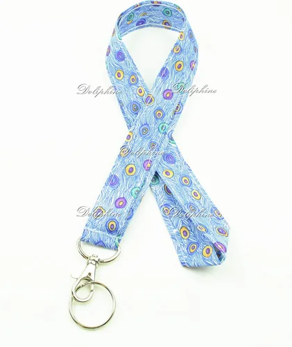 Miniatura 2 de Pavo Real Tela cuello Lanyard Llavero para Llave/ID/Cell Phone Holder