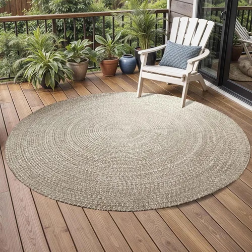 Miniatura 59 de BNM - Alfombra ovalada bohemia para interiores y exteriores con patrón trenzado sólido, perfecta para patio trasero, patio, oficina, sala de estar
