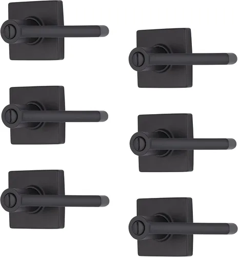 Miniatura 12 de BRINKS – Paquete de 6 manijas de puerta de paso interior, estilo contemporáneo, bronce toscano, acabado en bronce aceitado sin llave, manija