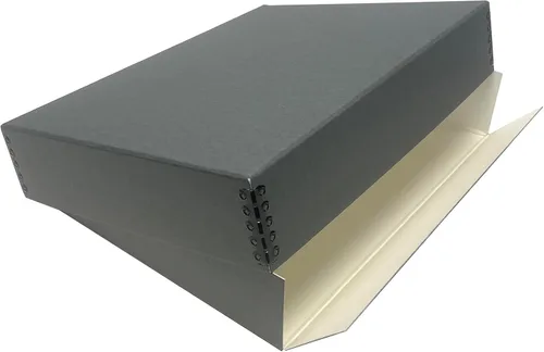 Miniatura 72 de Lineco 13x19 Caja de almacenamiento de museo negra, tapa removible y diseño frontal abatible, 13.5 x 19.5 x 3 pulgadas de archivo con borde Negro