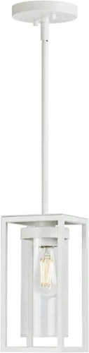 Ultralux Framework Mini lámpara colgante – Lámpara colgante de altura ajustable con bombilla LED regulable – Lámpara de techo de montaje en Blanco
