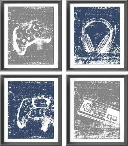 Miniatura 9 de AEHIE Kids Boys Gaming Room Wall Art Poster Prints for Teen Boys Bedroom Playroom Game Room Decor, Cool Kids Club Eat Sleep Game Repeat Decorations