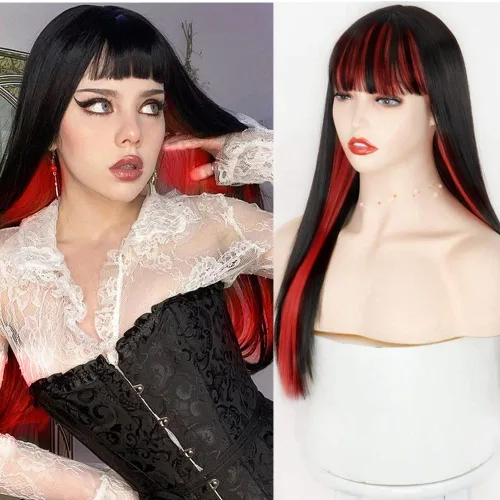 Miniatura 29 de Swiking Pelucas negras de salmonete para mujer, rizado hasta el hombro, pelo esponjoso de los años 70 y 80, Rocker Party Cosplay Pelucas sintéticas