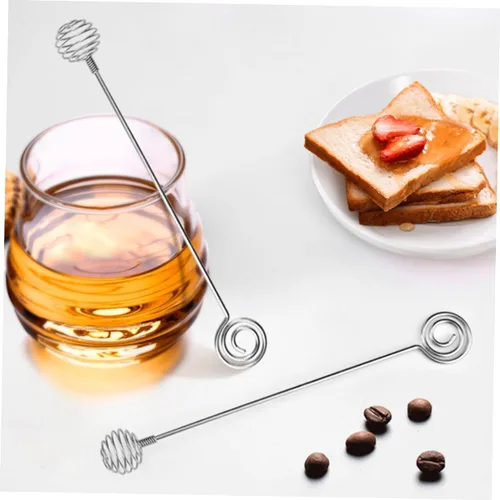 Miniatura 2 de Agitador de miel de acero inoxidable de grado alimenticio con asas cómodas para cócteles, cucharas de miel, palitos de agitación de mermelada, 3 uds