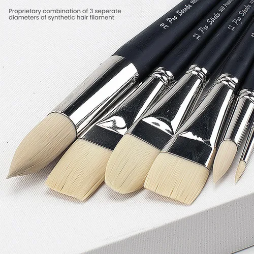 Miniatura 2 de Creative Mark Powercryl Ultimate - Pinceles de pintura acrílica, Filbert #4, pinceles de pintura para artistas, 3 diámetros de filamento de cabello