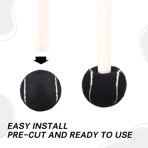 Miniatura 3 de Paquete de 16 pelotas de tenis precortadas para sillas, pelotas antideslizantes para patas de goma, cubiertas de tenis para muebles, patas y Negro