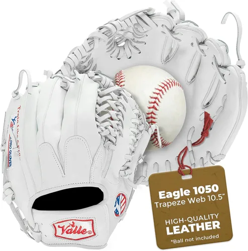 Valle Eagle 1050 Trapeze Web - Guante de entrenamiento de béisbol y sóftbol para lanzamiento de mano izquierda o derecha, guante de cuero Sure Catch