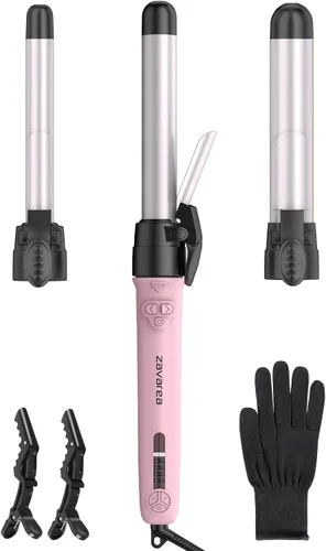 Miniatura 10 de Juego de rizadores giratorios para cabello largo, varita rizadora automática fácil de usar, obtén ondas de playa, 3 barriles de cerámica