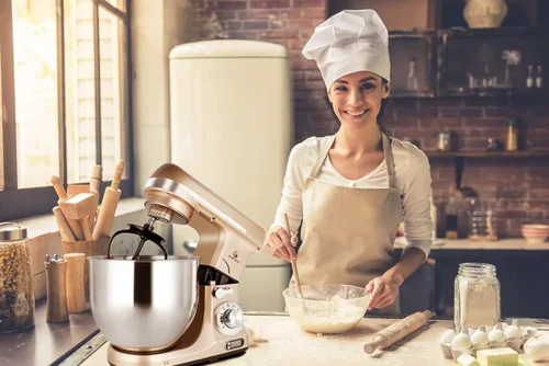 Miniatura 9 de Professional - Mezclador MK37A 500W, recipiente 5-Qt, 6 velocidades, con cabezal inclinado, máquina eléctrica para mezclar alimentos, Champán