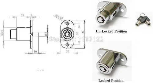 Miniatura 2 de Cerraduras tubulares de émbolo para armarios y vitrinas SafeCo Brands de alta seguridad (llave similar)