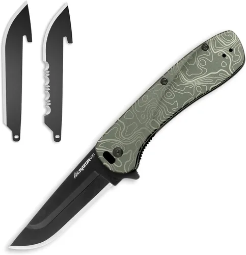Miniatura 11 de OUTDOOR EDGE RAZOR VX1 - Cuchillo de bolsillo plegable EDC asistido con hoja reemplazable Hoja de acero inoxidable de 3 pulgadas, mango de Negro