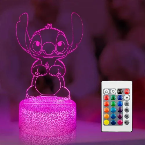 Luz Nocturna 3D para Niños - Lámpara de Ilusión 3D de 16 Colores con Control Remoto y Smart Touch, Luz LED para Decoración de Dormitorio, Regalos de