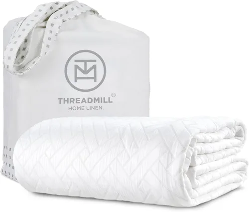 Miniatura 27 de Threadmill Mantas de algodón de lujo para cama tamaño King Acogedora manta 100% algodón tamaño King para todas las estaciones Colcha Aster suave