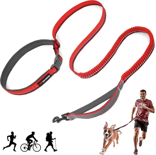 Miniatura 10 de Correa de perro Tuff Pupper con manos libres de longitud ajustable Ligera para correr, trotar, caminar Cinturón acolchado (61-127 cm) Se