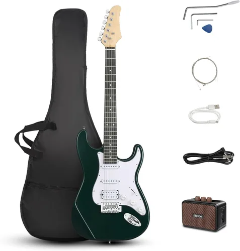 Miniatura 11 de Ktaxon - Kit de guitarra eléctrica de 39 pulgadas para principiantes, con pastillas HSS de 6 cuerdas, guitarra eléctrica de cuerpo sólido
