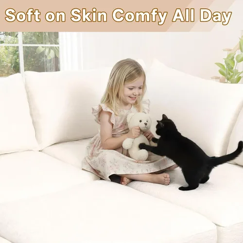 Miniatura 8 de 95.5" Sofá seccional modular de chenilla con almacenamiento oculto, sofá cama convertible en forma de L y U, sofá seccional moderno de 6 plazas