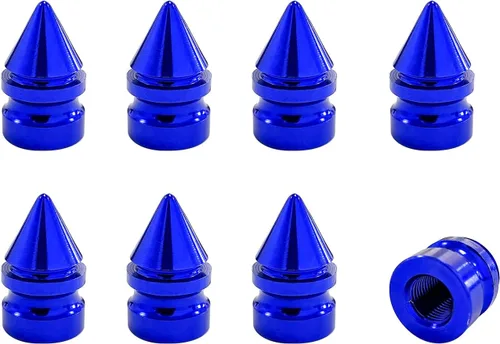 Miniatura 9 de Ziciner 4 tapas de válvula de neumático de automóvil, accesorios de aleación de aluminio con pinchos, cubiertas de vástago de rueda a prueba de Verde