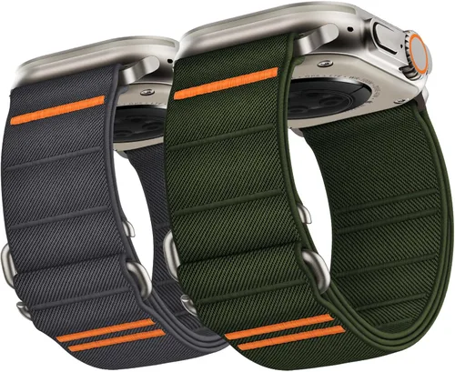 Miniatura 23 de Suitisbest Paquete de 2 correas deportivas compatibles con Apple Watch Ultra de 49mm 46mm 45mm 44mm 42mm 41mm 40mm 38mm, correa deportiva elástica