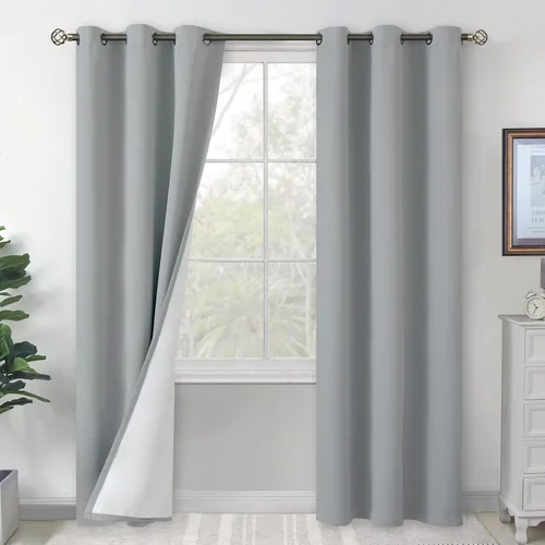 Miniatura 38 de BGment Cortinas opacas cortas de 30 pulgadas de largo, 2 paneles de cortinas 100% de oscurecimiento de la habitación para ventanas pequeñas