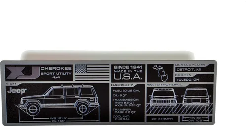 Placa de datos Jeep® (Cherokee (XJ))
