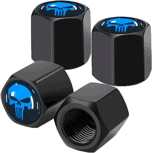 Ajxn Paquete de 4 Tapas de Vástago de Válvula de Neumático de Cráneo Cubiertas Herméticas a Prueba de Polvo Tapas Universales para Válvula de Aire
