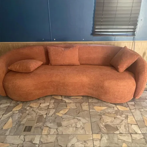 Miniatura 22 de KEVINSPACE Sofá curvo de 101 pulgadas, 4 asientos, moderno sofá de tela boucle de lujo, sofás de respaldo curvado de mediados de siglo, moderno