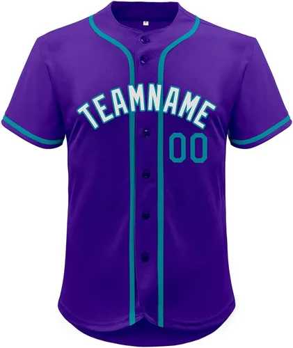Miniatura 55 de Camiseta de béisbol de malla personalizada con botones y número de nombre cosido personalizado para hombres/mujeres/jóvenes