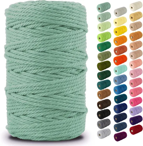 Miniatura 16 de Nook Theory - Cuerda de macramé de 3 mm, 220 yardas de cuerda de algodón, hilo de 4 mm y 5 mm, cuerda para manualidades, perfecta para colgantes