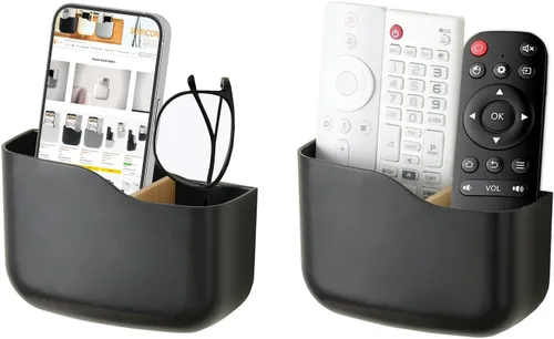SUNFICON Soporte remoto de montaje en pared, ventilador de TV, soporte de control remoto, organizador de pared, soporte de teléfono para oficina,