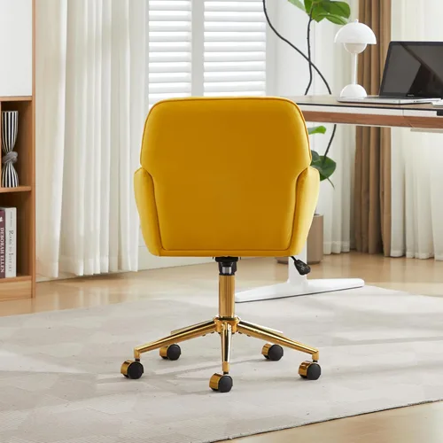 Miniatura 6 de Silla de escritorio de terciopelo para oficina en casa, moderna y bonita silla de trabajo para computadora con respaldo, silla de tocador tapizada