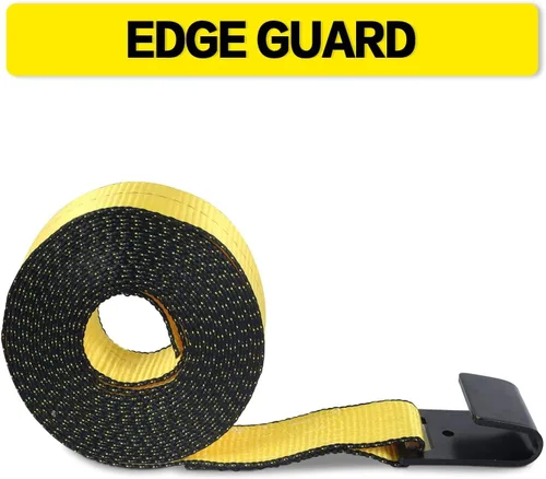 Miniatura 5 de Correas de trinquete con gancho plano - Correas de amarre resistentes - 2 pulgadas x 27 pies - Correa resistente a la intemperie - Límite de carga