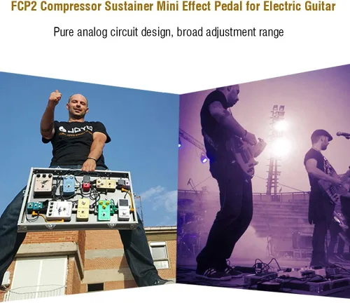 Miniatura 6 de Dilwe Pedal de efecto Mini compresor de guitarra Pedal de sostenedor para accesorios de guitarra eléctrica