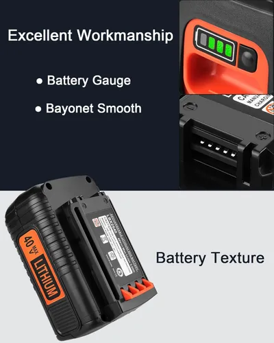 Miniatura 2 de Batería de litio de repuesto de 3.0Ah 40V Black and Decker LBX2040 LBXR36 LBXR2036 LST540 LBX1540 LST136W con un cargador portátil LCS40 LCS36
