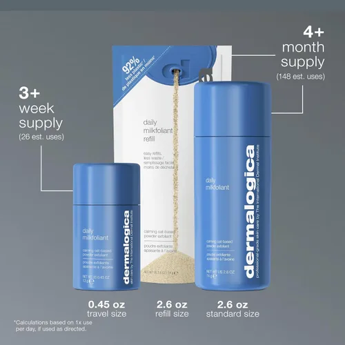 Miniatura 9 de Dermalogica Daily Milkfoliant, exfoliante facial, exfoliante en polvo con AHA y BHA, calmante, pule e hidrata la piel, a base de avena, producto
