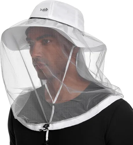 Miniatura 22 de BASSDASH Sombrero de mosquito UPF 50+ con red oculta para la cabeza y solapa para el cuello, para hombres y mujeres, pesca al aire libre