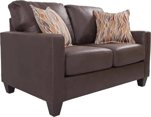 Miniatura 7 de American Furniture Classics Sofá de dos plazas con brazos cuadrados, marrón
