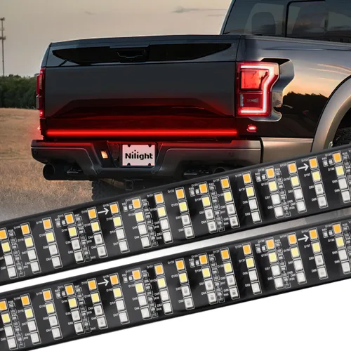 Miniatura 10 de Nilight - Tira de luz LED para plataforma trasera de 30 pulgadas de UTV, 204 LED, luces de freno ámbar, luces intermitentes rojas, compatible