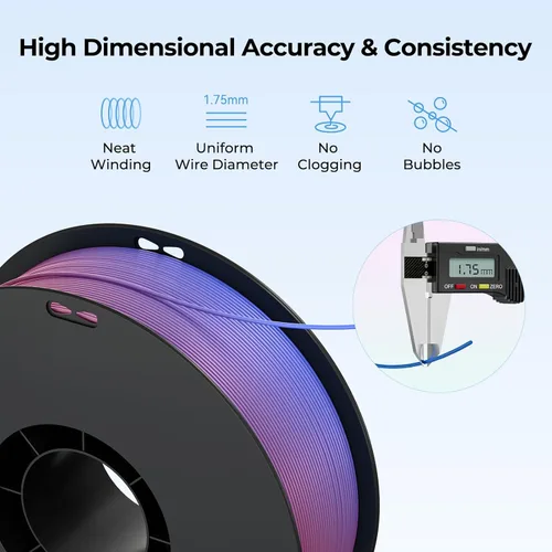 Miniatura 4 de Creality Filamento PLA+ Negro 1.75mm, filamento para impresora 3D de alta resistencia y sin enredos, embalaje al vacío, filamento para impresión 3D