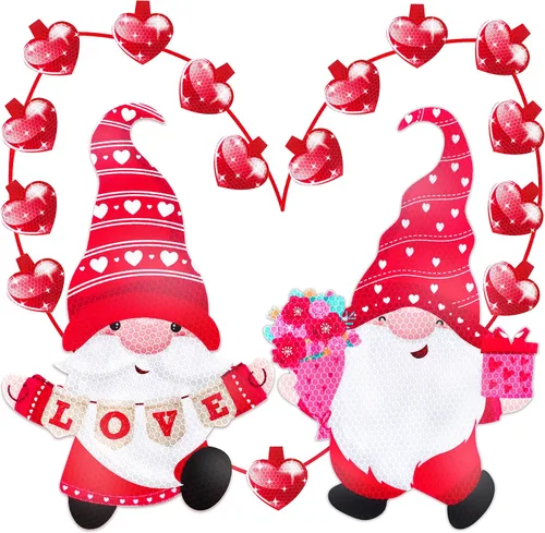 Miniatura 13 de 43 piezas de decoraciones navideñas para auto y refrigerador: set de accesorios con imanes reflectantes en forma de bombilla y gnomo, decoración