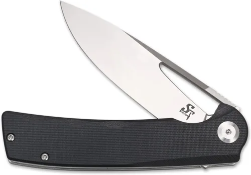 Miniatura 5 de Sitivien Cuchillo plegable ST126, hoja de satén D2+asas G10, bloqueo de forro, clip de bolsillo de transporte profundo para exteriores y EDC (negro)