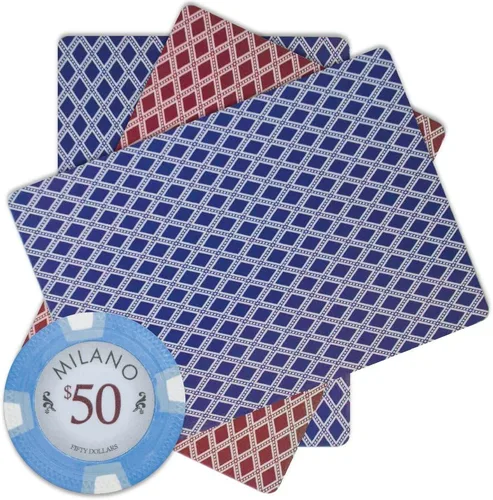 Miniatura 3 de Claysmith Gaming Milano Casino - Fichas de póquer de arcilla de grado 0.35 oz, paquete de 50 Azul ($50 Light Blue)