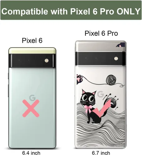 Miniatura 9 de Unov Funda para Pixel 6 Pro transparente con diseño de TPU suave, absorción de golpes, diseño delgado en relieve, cubierta trasera protectora
