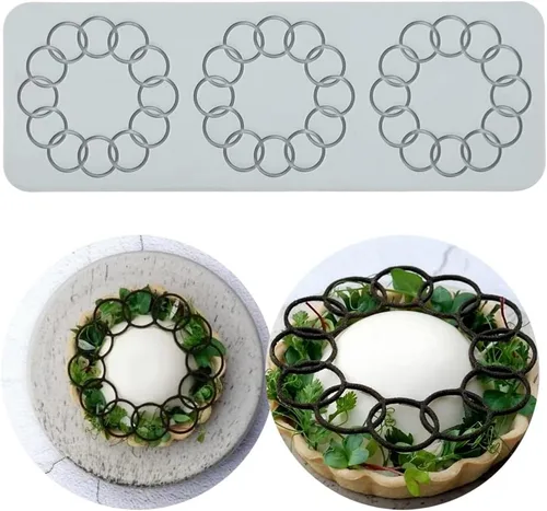 Miniatura 7 de TUKE Moldes de encaje para decoración de pasteles, moldes de silicona de hojas 3D para hornear, gomitas y fondant, patrones de flores, panal y abeja