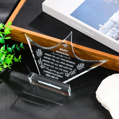 Miniatura 4 de Movdyka Regalo de graduación para ella y él 2026 único – Corona de cristal grabada para clase de 2026 regalos – Ideas de regalo de graduación