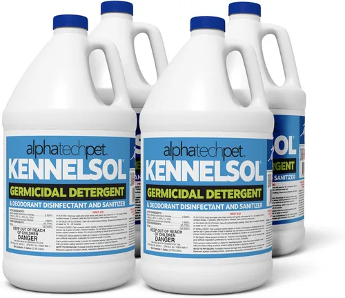 ATP KennelSol Limpiador de Casetas en un Paso - 1 Galón (Paquete de 4) Desinfectante Líquido, Efectivo Contra Bacterias y Virus, Desodorante con