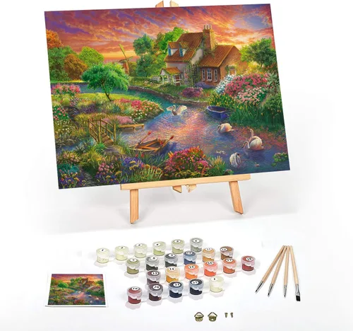 Miniatura 35 de Ledgebay Kit de Pintura por Números DIY para Adultos con Lienzo Enmarcado, de Principiante a Avanzado, los Kits Incluyen Juego de Pintura Acrílica